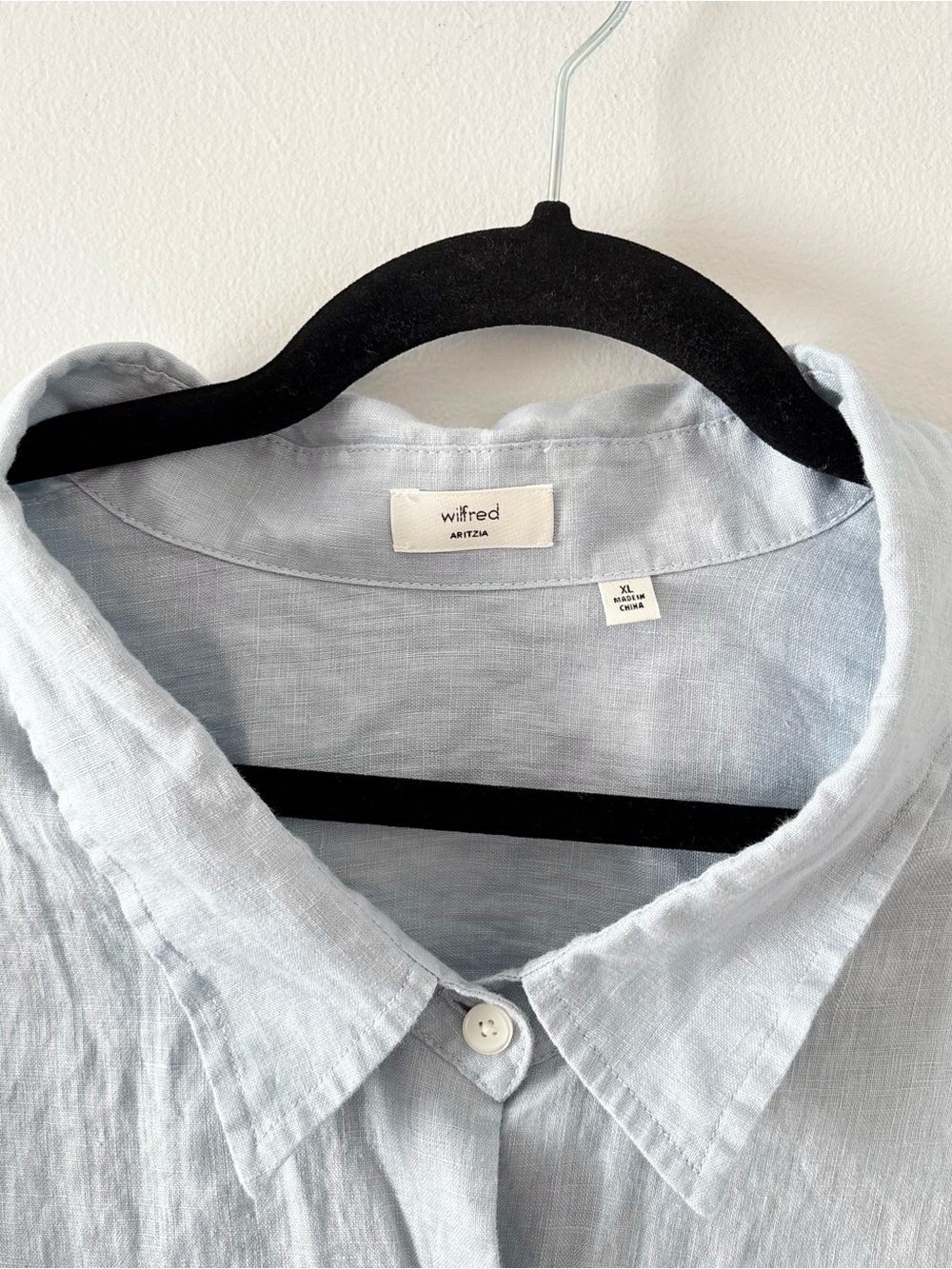 Wilfred Reminisce Relaxed Linen Shirt Long Sleeve Button-Up Oversized Aritzia - Picture 6 of 9